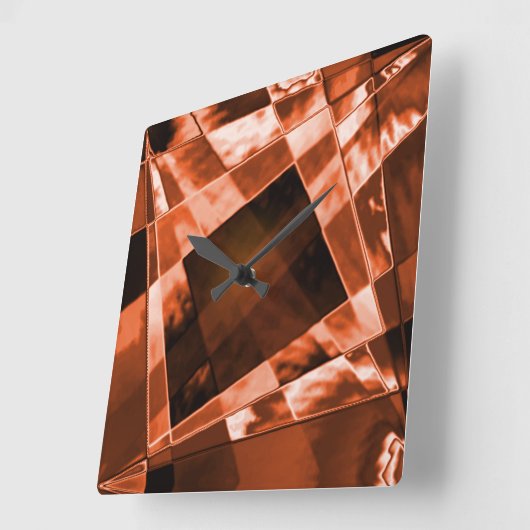 傾斜し、いくつかのサンゴの正方形と長方形 スクエア壁時計 (傾斜)