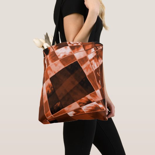 傾斜し、いくつかのサンゴの正方形と長方形 トートバッグ (クローズアップ)