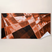 傾斜し、いくつかのサンゴの正方形と長方形 ビーチタオル (正面)