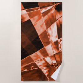 傾斜し、いくつかのサンゴの正方形と長方形 ビーチタオル