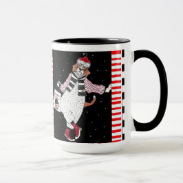 傾斜のサンタのビーグル犬の休日のショッピング マグカップ