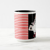 傾斜のサンタのビーグル犬の休日のショッピング マグカップ (中央)