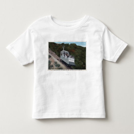 傾斜の眺めのケーブル・カー トドラーTシャツ (正面)
