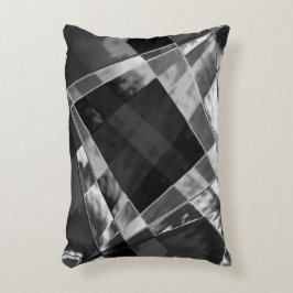 傾斜または引き伸ばされた長方形、黒い派手な灰色 アクセントクッション