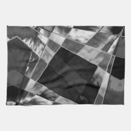 傾斜または引き伸ばされた長方形、黒い派手な灰色 キッチンタオル