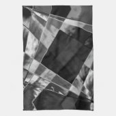 傾斜または引き伸ばされた長方形、黒い派手な灰色 キッチンタオル (縦)