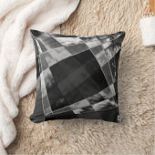 傾斜または引き伸ばされた長方形、黒い派手な灰色 クッション (ブランケット)