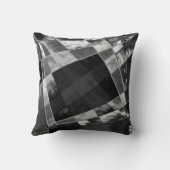 傾斜または引き伸ばされた長方形、黒い派手な灰色 クッション (裏面)