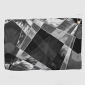 傾斜または引き伸ばされた長方形、黒い派手な灰色 ゴルフタオル (横)