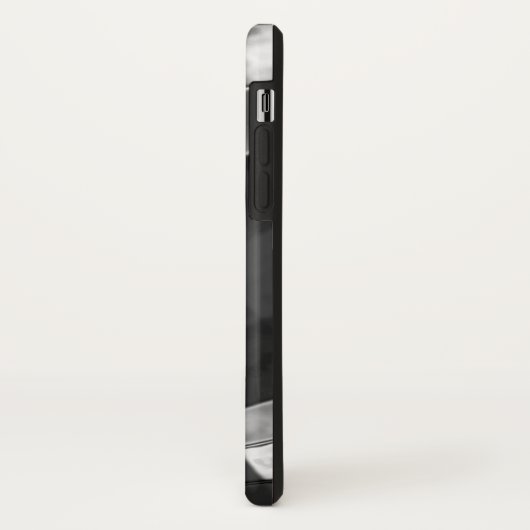 傾斜または引き伸ばされた長方形、黒い派手な灰色 Case-Mate iPhoneケース (裏面/左)