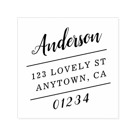 傾斜タイポグラフィ差出人住所 セルフインキングスタンプ (デザイン)