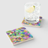 傾斜タイルトラバーチンコースター ストーンコースター (横)