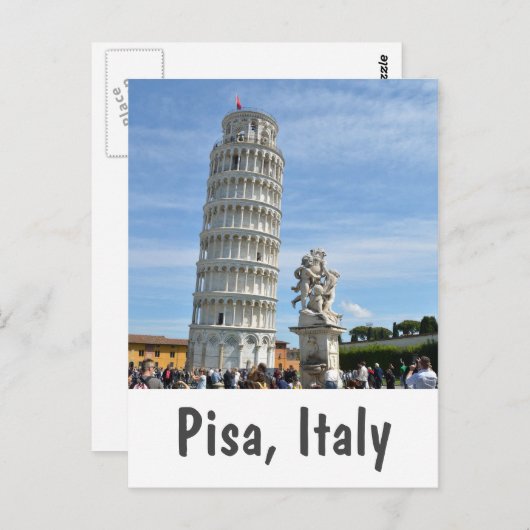 傾斜塔とプッティの噴水、ピサ ポストカード (正面/裏面)