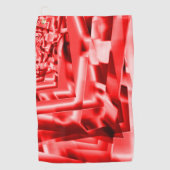 傾斜正方形のコーナー、派手な赤から白まで ゴルフタオル (正面)