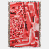 傾斜正方形のコーナー、派手な赤から白まで スローブランケット (正面縦)