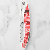 傾斜正方形のコーナー、派手な赤から白まで ソムリエナイフ (正面)