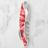 傾斜正方形のコーナー、派手な赤から白まで ソムリエナイフ (裏面)