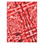 傾斜正方形のコーナー、派手な赤から白まで テーブルクロス (正面)