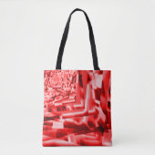 傾斜正方形のコーナー、派手な赤から白まで トートバッグ (正面)