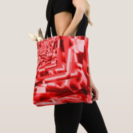 傾斜正方形のコーナー、派手な赤から白まで トートバッグ