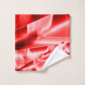 傾斜正方形のコーナー、派手な赤から白まで バスタオルセット (ウォッシュタオル)