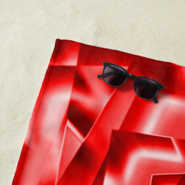 傾斜正方形のコーナー、派手な赤から白まで ビーチタオル