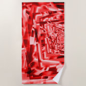 傾斜正方形のコーナー、派手な赤から白まで ビーチタオル (正面)