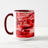 傾斜正方形のコーナー、派手な赤から白まで マグカップ (左)