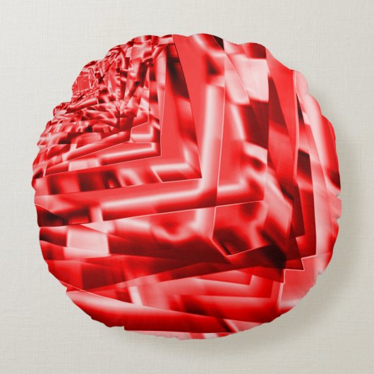 傾斜正方形のコーナー、派手な赤から白まで ラウンドクッション (正面)