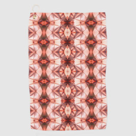 傾斜澄ん形状のサーモンにバーガン色の ゴルフタオル