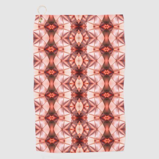 傾斜澄ん形状のサーモンにバーガン色の ゴルフタオル (正面)