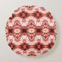 傾斜澄ん形状のサーモンにバーガン色の ラウンドクッション