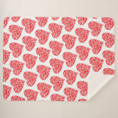 傾斜赤いハート大型シェルパ毛布 シェルパブランケット (正面(横))