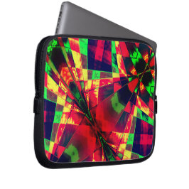 傾斜、引き伸ばされた長方形、緑、赤の最も暗い ラップトップスリーブ