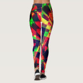 傾斜、引き伸ばされた長方形、緑、赤の最も暗い レギンス (裏面)