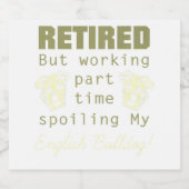 働いて退職したイギリスのブルドッグ犬のオーナー ビールラベル (シングルラベル)