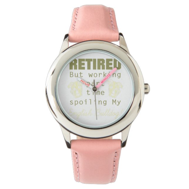 働いて退職したイギリスのブルドッグ犬のオーナー 腕時計 (正面)