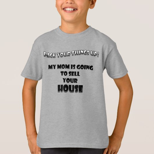 働おもしろいく母のシャ子供へツ Tシャツ (正面)