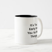 働おもしろいけ言うにはまだ早い ツートーンマグカップ (正面右)