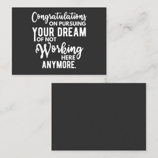 働かないという夢を追い続けておめでとう 名刺 (正面/裏面)