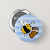 働きバチ-司書 缶バッジ (正面&裏面)