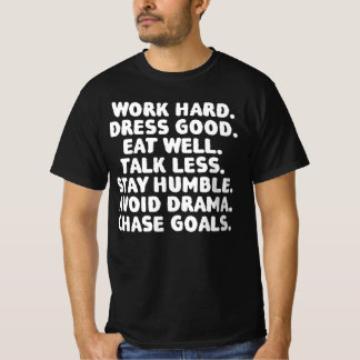 働き盛り 良い服を着て しっかり食べて 少ない支出 Tシャツ