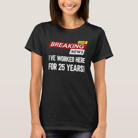働き者の勤続記念日の感謝の気持ちはここに働いた Tシャツ (正面)