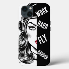 働き詰め 飛べばさらにハード、女性パイロット、航空 iPhone 13ケース