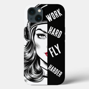 働き詰め 飛べばさらにハード、女性パイロット、航空 iPhone 13ケース