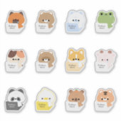 働き過ぎた動物 シール (正面)