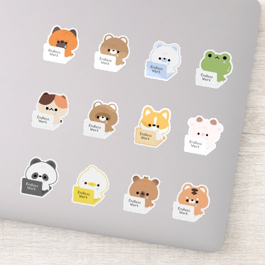 働き過ぎた動物 シール (詳細)