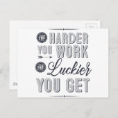 働き過ぎれば働くほど、運が良くなる ポストカード (正面/裏面)