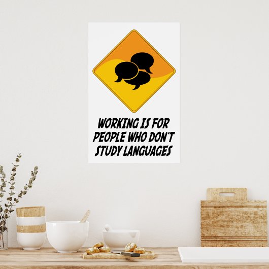 働くことは勉強言語を使わない人のための ポスター (キッチン)