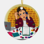 働くこと セラミックオーナメント (正面)